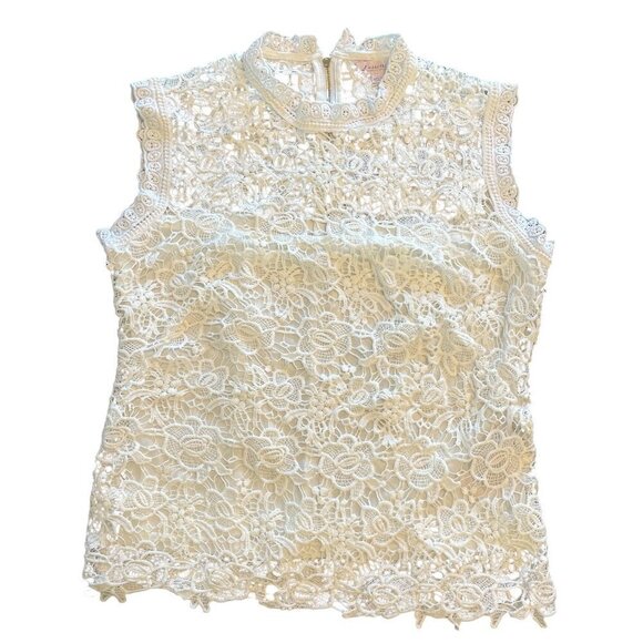 Nanette Lepore Sleeveless Lacy Blouse Top | Size Small - Picture 2 of 9